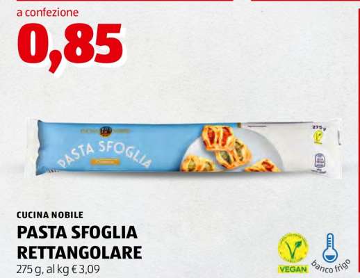 Pasta sfoglia rettangolare