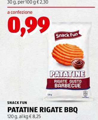 SNACK FUN PATATINE RIGATE BBQ