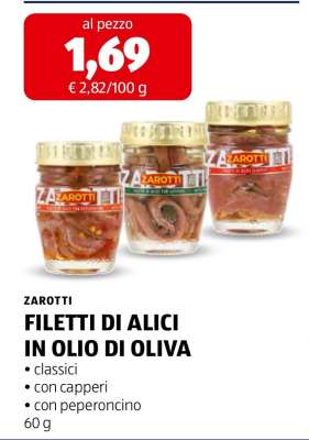 ZAROTTI FILETTI DI ALICI IN OLIO DI OLIVA