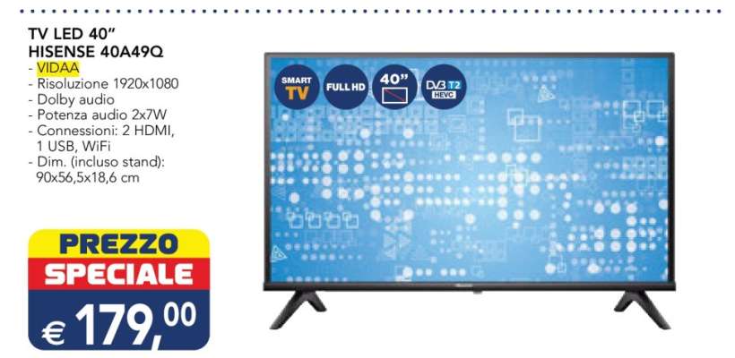 TV LED 40" HISENSE 40A49Q