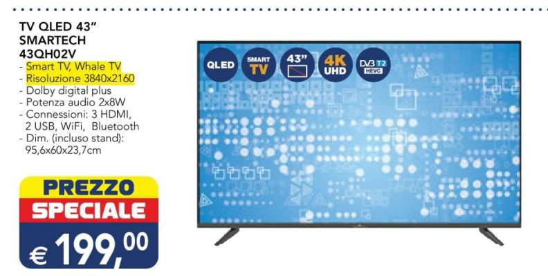 TV QLED 43" SMARTECH 43QH02V