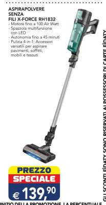 ASPIRAPOLVERE SENZA FILI X-FORCE RH1832