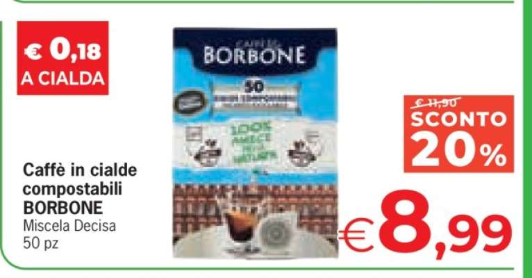 Caffè in cialde compostabili BORBONE