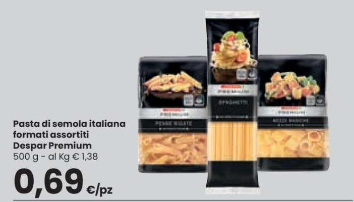 Pasta di semola italiana formati assortiti