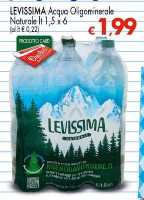 LEVISSIMA Acqua Oligominerale Naturale lt 1,5 x 6