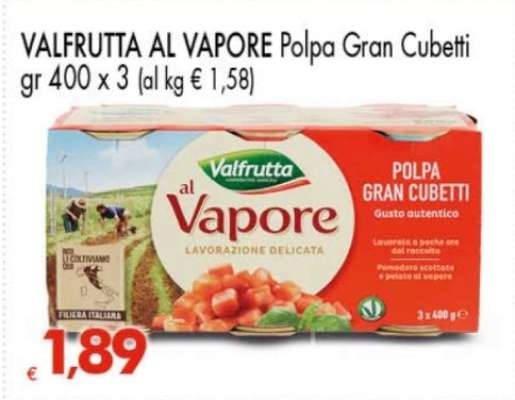VALFRUTTA AL VAPORE Polpa Gran Cubetti