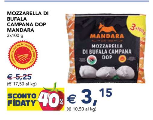 Mozzarella di Bufala Campana DOP Mandara