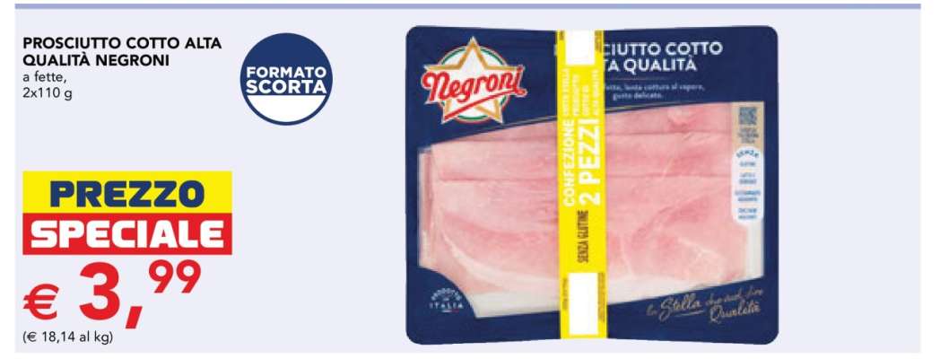 Prosciutto Cotto Alta Qualità Negroni