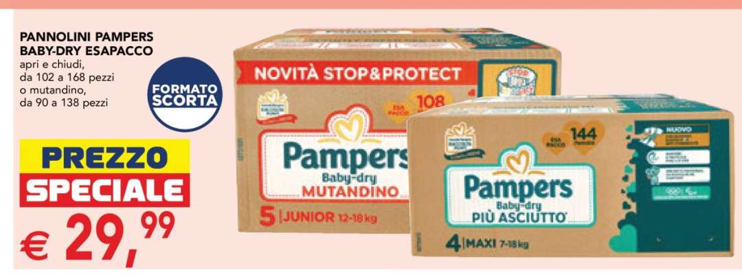 PANNOLINI PAMPERS BABY-DRY ESPACCO