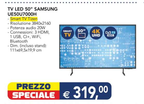 TV LED 50” SAMSUNG UE50U7000H