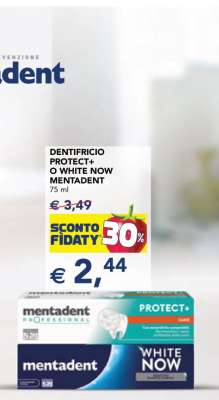 DENTIFRICIO PROTECT+ O WHITE NOW MENTADENT 75 ml