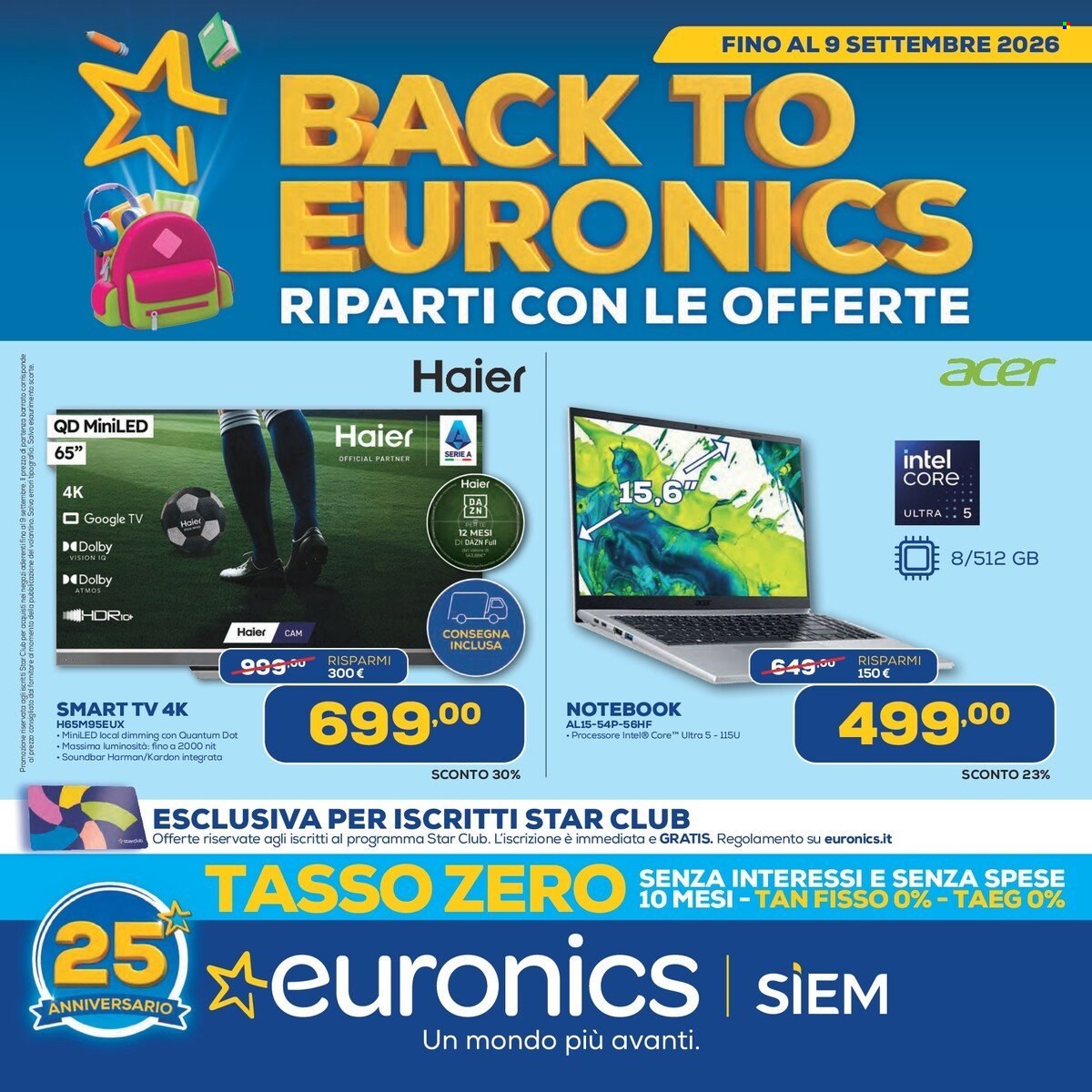 Volantino Euronics - 24/8/2026 - 9/9/2026. Pagina 1