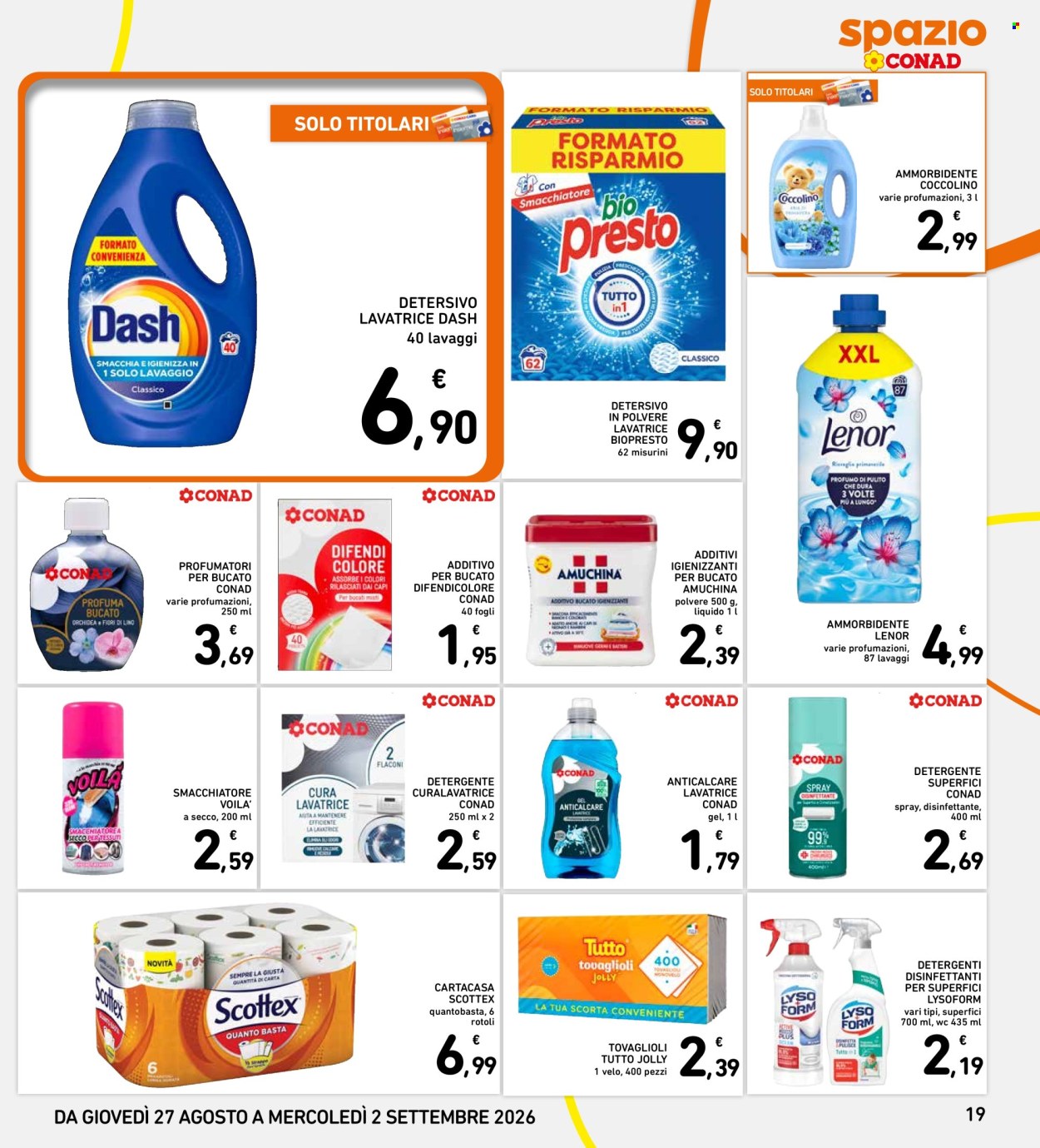 Leták Spazio Conad - 27.8.2026 - 2.9.2026. Strana 19