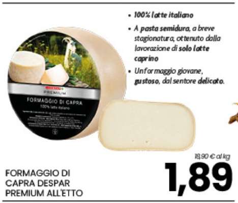 FORMAGGIO DI CAPRA DESPAR PREMIUM ALL'ETTO