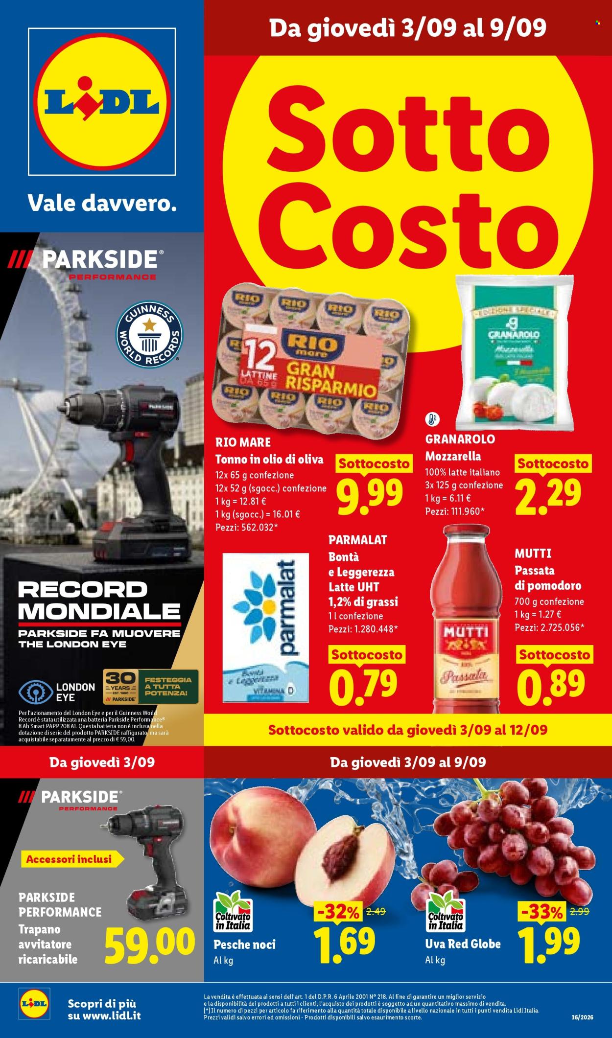 Leták Lidl - 3.9.2026 - 9.9.2026. Strana 1