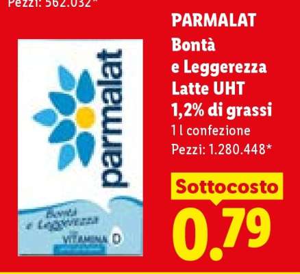 PARMALAT Bontà e Leggerezza Latte UHT 1,2% di grassi
