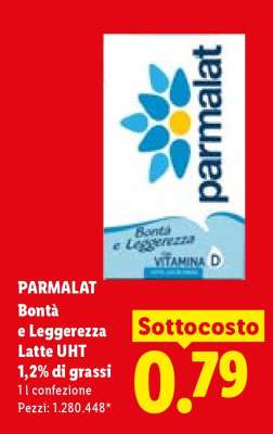PARMALAT Bontà e Leggerezza Latte UHT 1,2% di grassi