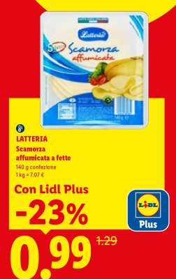 Latteria Scamorza affumicata a fette