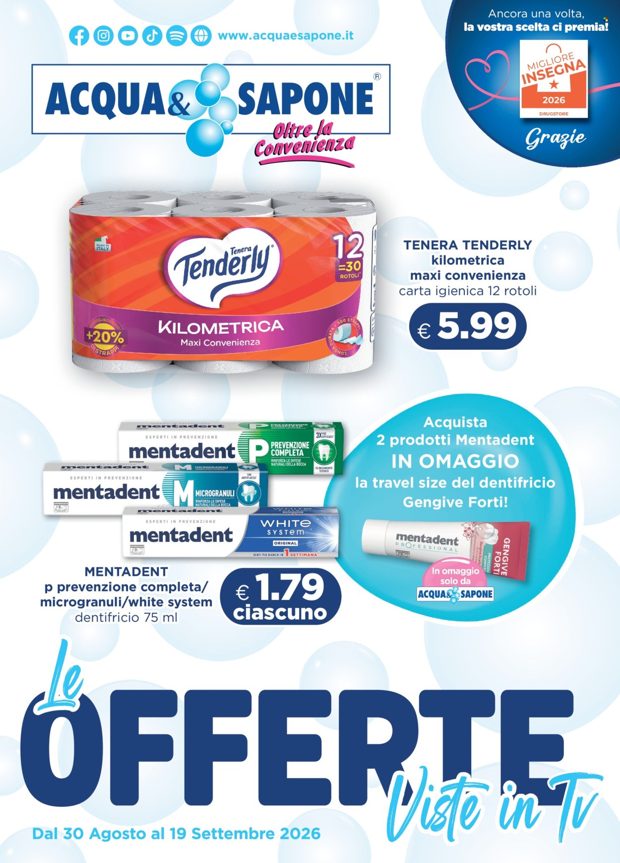 Volantino Acqua & Sapone - 30/8/2026 - 19/9/2026. Pagina 1