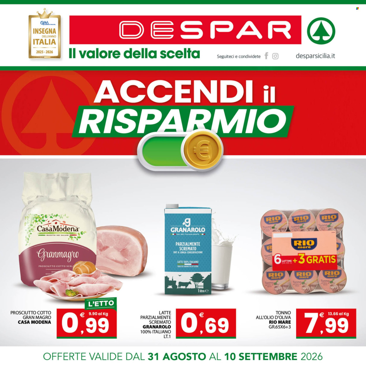 Volantino Despar - 31/8/2026 - 10/9/2026. Pagina 1