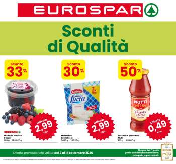 Volantino Eurospar - 3/9/2026 - 16/9/2026.