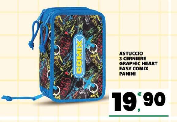 ASTUCCIO 3 CERNIERE GRAPHIC HEART EASY COMIX PANINI