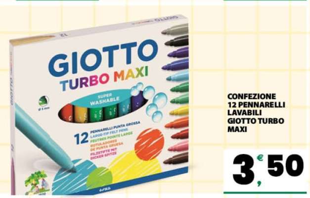 CONFEZIONE 12 PENNARELLI LAVABILI GIOTTO TURBO MAXI