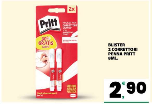 BLISTER 2 CORRETTORI PENNA PRITT 8ML