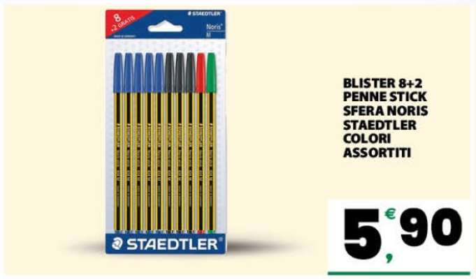 BLISTER 8+2 PENNE STICK SFERA NORIS