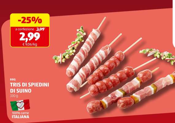 TRIS DI SPIEDINI DI SUINO