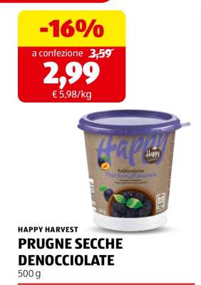 HAPPY HARVEST PRUGNE SECCHE DENOCCIOLATE