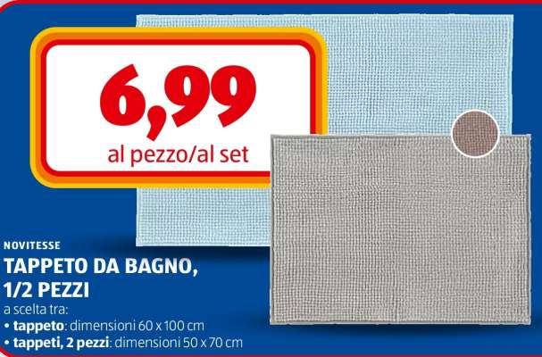 NOVITESSE TAPPETO DA BAGNO, 1/2 PEZZI