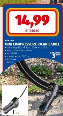 MINI COMPRESSORE RICARICABILE