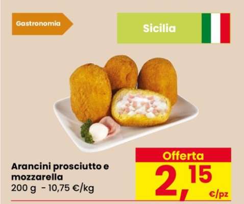 Arancini prosciutto e mozzarella