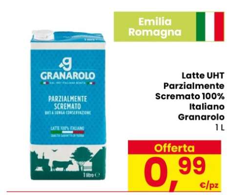 Latte UHT Parzialmente Scremato 100% Italiano Granarolo