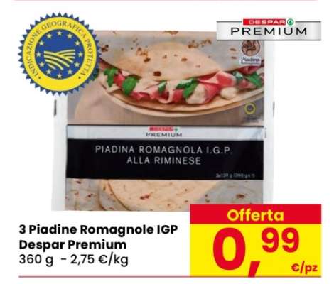 3 Piadine Romagnole IGP Despar Premium