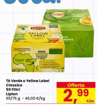 Tè Verde o Yellow Label Classico