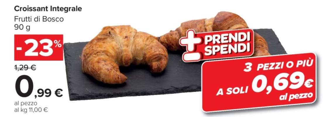 Croissant Integrale Frutti di Bosco 90 g