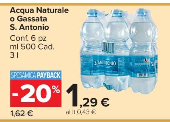 Acqua Naturale o Gassata S. Antonio
