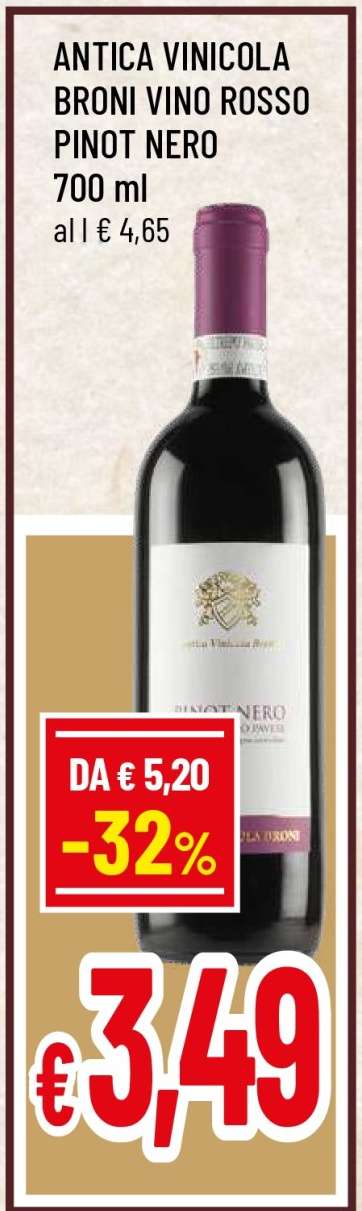 ANTICA VINICOLA BRONI VINO ROSSO PINOT NERO