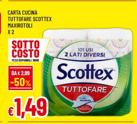 Carta Cucina Tuttofare Scottex Maxirotoli x 2