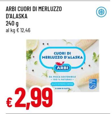 ARBI CUORI DI MERLUZZO D’ALASKA