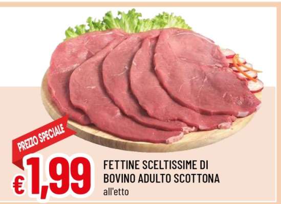 Fettine sceltissime di bovino adulto scottona