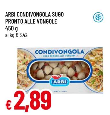 ARBI CONDIVONGOLA SUGO PRONTO ALLE VONGOLE