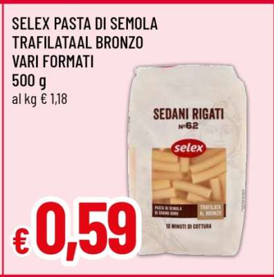 SELEX PASTA DI SEMOLA TRAFILATAAL BRONZO VARI FORMATI