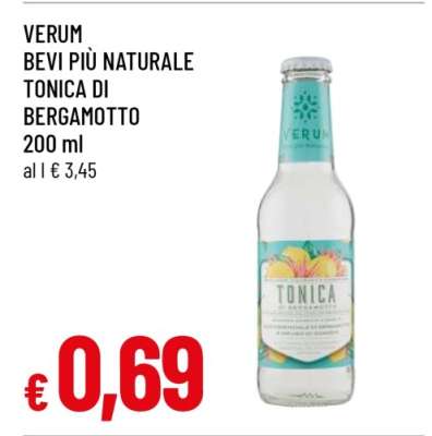 VERUM BEVI PIÙ NATURALE TONICA DI BERGAMOTTO