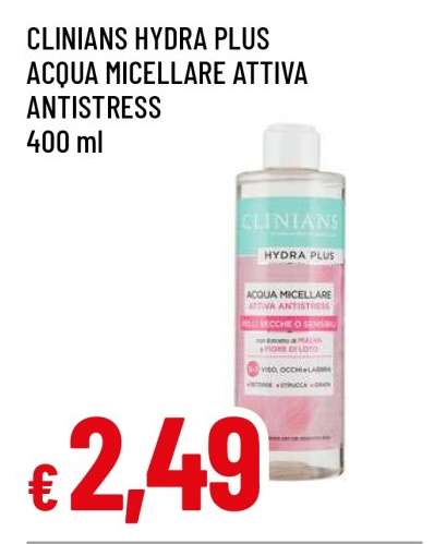 Clinians Hydra Plus Acqua Micellare Attiva Antistress