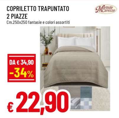 COPRILETTO TRAPUNTATO 2 PIAZZE