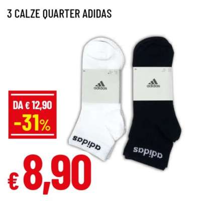 3 CALZE QUARTER ADIDAS