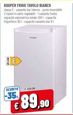 KOOPER FRIGO TAVOLO BIANCO